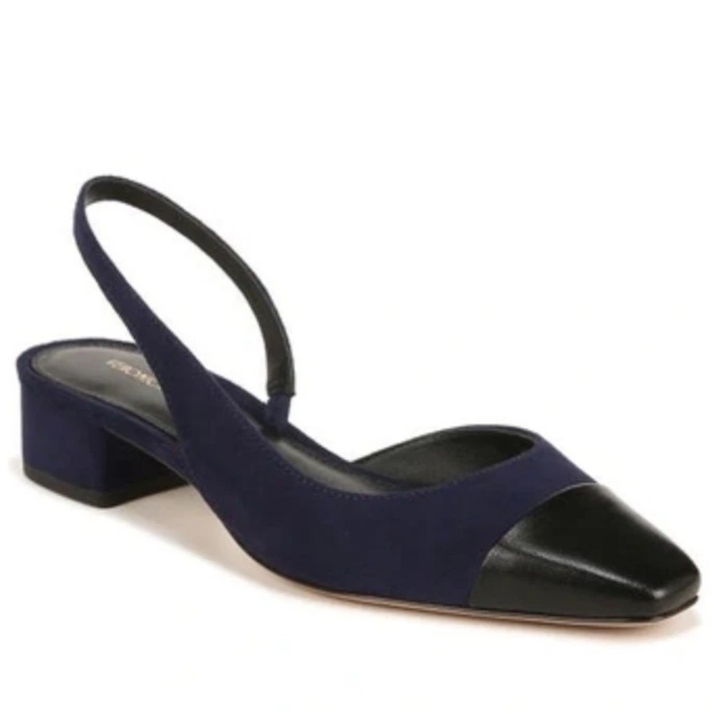 Veronica Beard Navy and Black Slingback Pumps